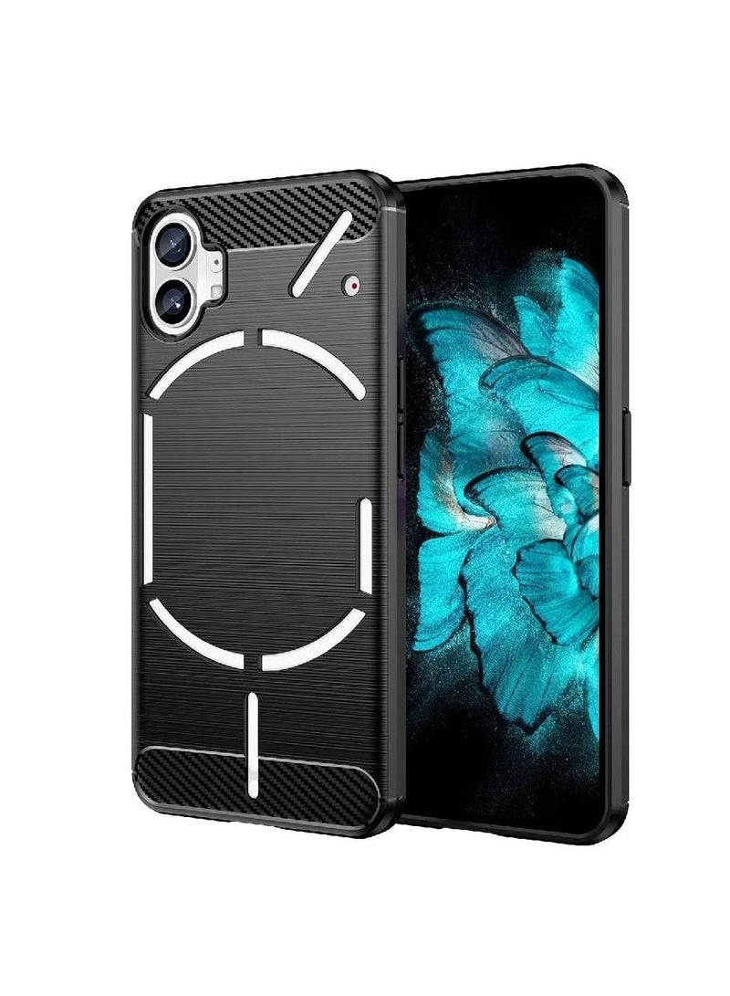 Ultra Slim Shock Absorption Soft TPU Drawing Protective Cases Cover for Nothing Phone 1 Black - Image 1