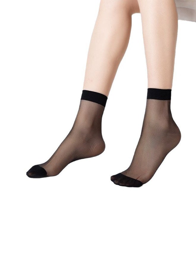 10 أزواج ، جوارب نسائية (سوداء) ، جوارب قصيرة شفافة ، جوارب صيفية رفيعة ، جوارب طويلة قصيرة ، جوارب منخفضة ، جوارب غير قابلة للانزلاق - Image 2