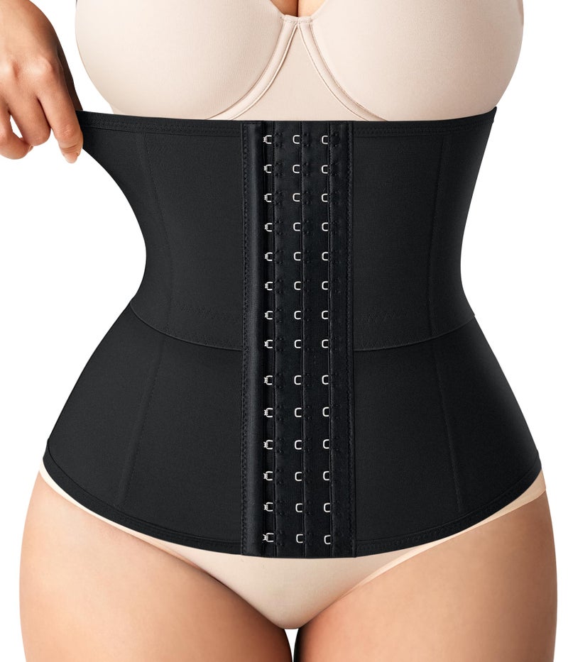 Nebility Waist Trainer for Women Corset Shapewear Tummy Control Body Shaper Girdle Waist Cincher Postpartum Belly Band(Large, Black) - Image 1