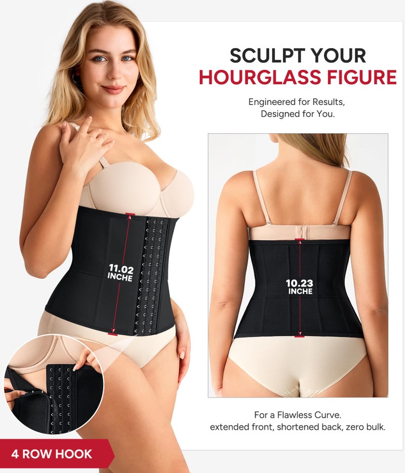 Nebility Waist Trainer for Women Corset Shapewear Tummy Control Body Shaper Girdle Waist Cincher Postpartum Belly Band(Large, Black) - Image 2