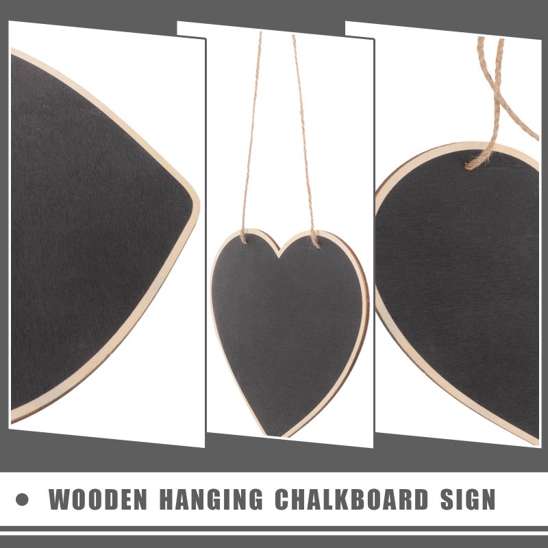Heart Shaped Mini Chalkboard Sign Wooden Hanging Message Board 30x20cm Erasable - Image 5