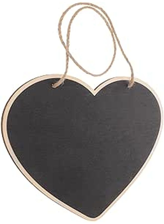 Heart Shaped Mini Chalkboard Sign Wooden Hanging Message Board 30x20cm Erasable - Image 1
