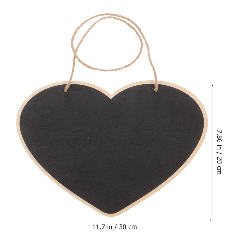 Heart Shaped Mini Chalkboard Sign Wooden Hanging Message Board 30x20cm Erasable - Image 3