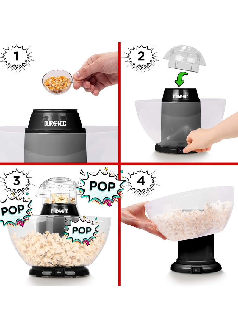 Duronic - POP50 Popcorn Maker | 50g Capacity | Electric Hot Air Cooking | Low-Calorie - Image 1