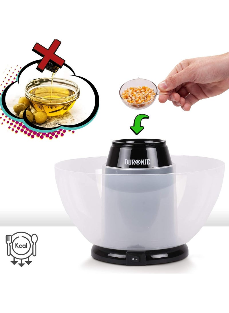 Duronic - POP50 Popcorn Maker | 50g Capacity | Electric Hot Air Cooking | Low-Calorie - Image 1