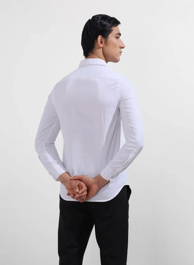 The Indian Garage Co Men Slim Fit Geometric Printed Small Collar Full Sleeves Shirt