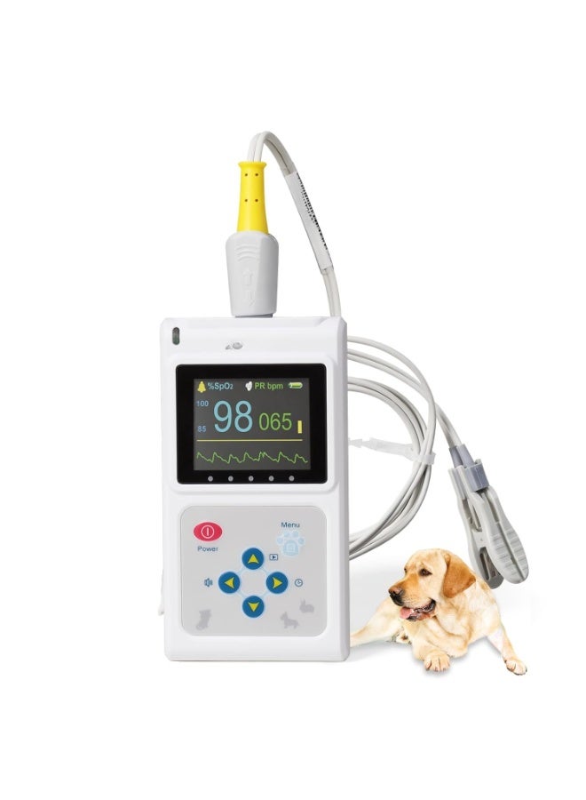 Veterinary Pulse Oximeter Handheld SPO2 & Pulse Rate Monitor with Ear/Tongue Sensor - Image 1