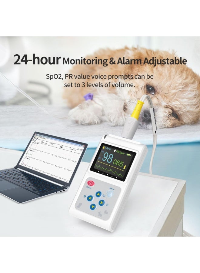 Veterinary Pulse Oximeter Handheld SPO2 & Pulse Rate Monitor with Ear/Tongue Sensor - Image 2