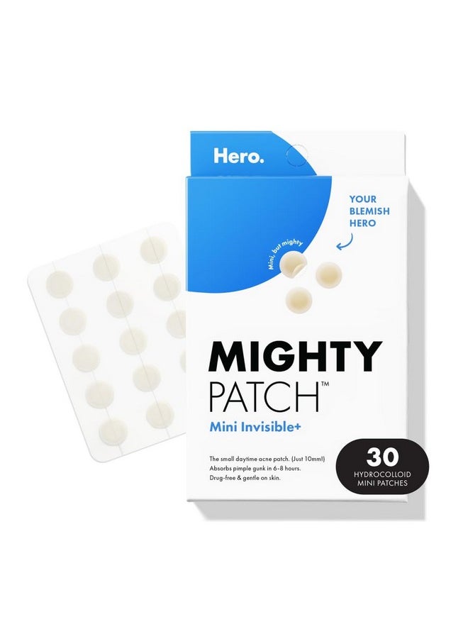Hero Cosmetics Hero Cosmetics Mighty Patch™ Mini Invisible+ Patches - Extra Small Daytime Hydrocolloid Acne Pimple Patches for Covering Zits and Blemishes, Blends Into Skin and Barely There (30ct 10mm Patches)  - Image 1