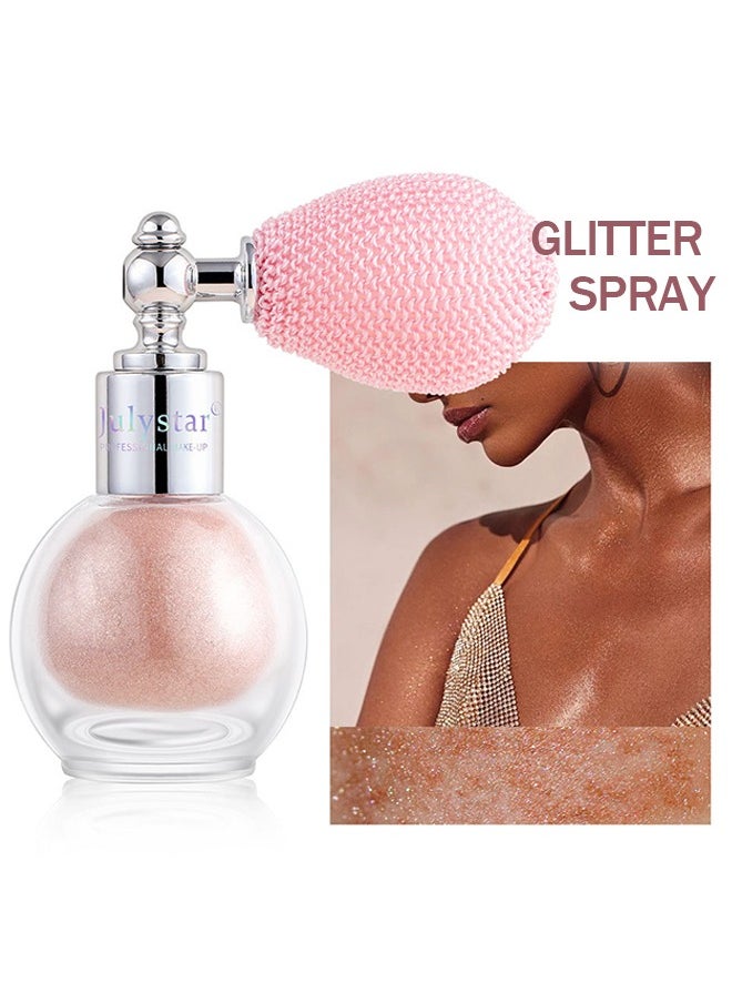 Julystar - Fairy Highlight , Facial Contouring Fine Shimmering Liquid Highlighter, Long-Lasting Sweatproof Stage Makeup Glitter Highlighter Powder Body Spray - #04 - Image 1