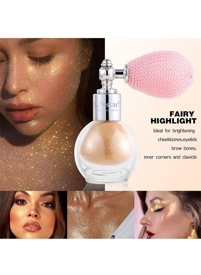 Julystar - Fairy Highlight , Facial Contouring Fine Shimmering Liquid Highlighter, Long-Lasting Sweatproof Stage Makeup Glitter Highlighter Powder Body Spray - #04 - Image 1
