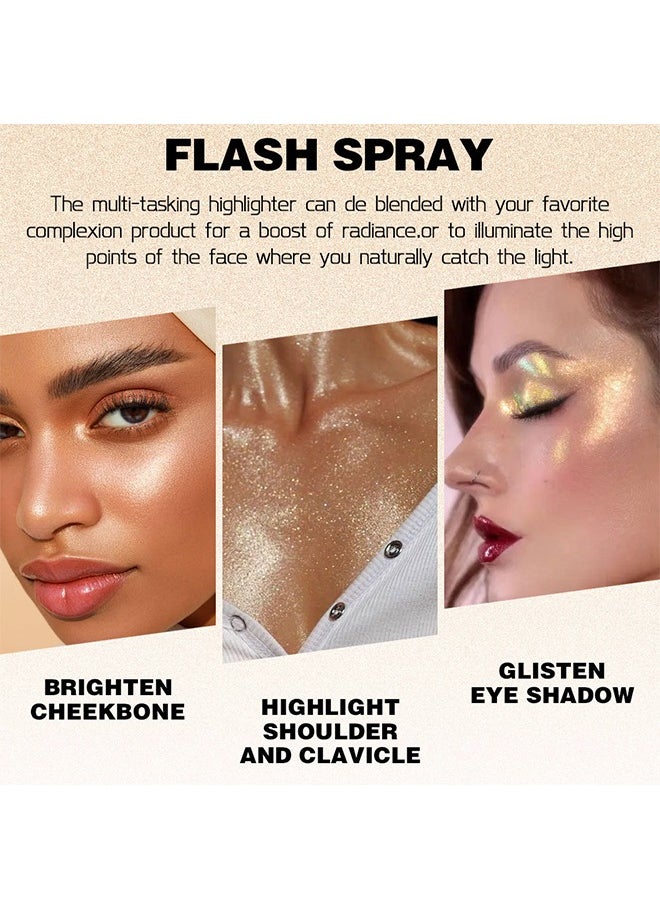 Julystar - Fairy Highlight , Facial Contouring Fine Shimmering Liquid Highlighter, Long-Lasting Sweatproof Stage Makeup Glitter Highlighter Powder Body Spray - #04 - Image 1