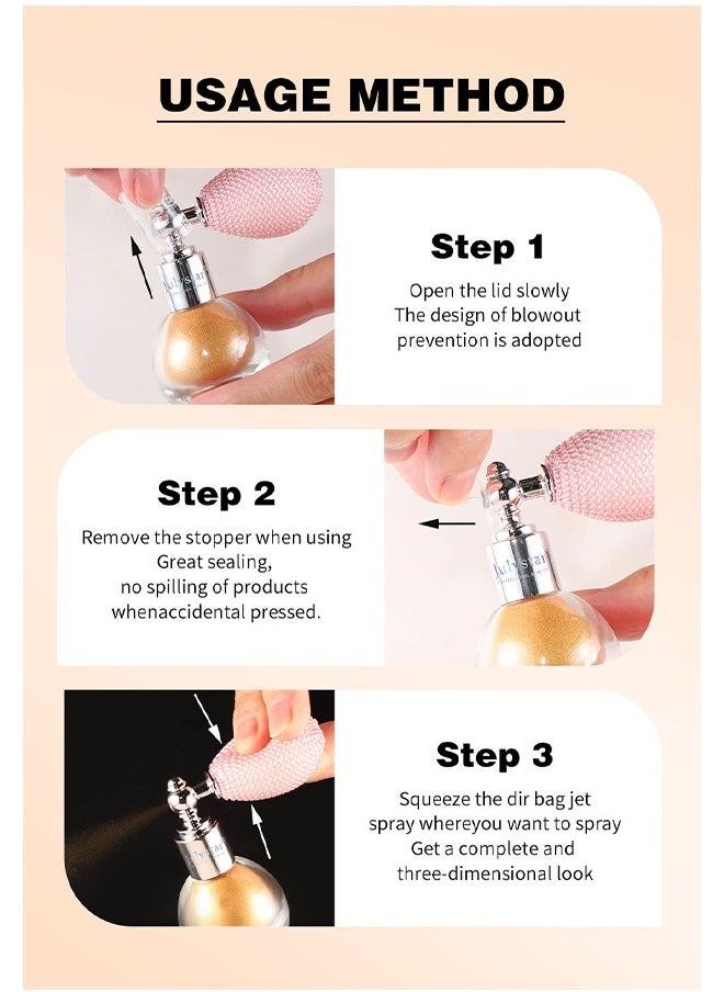 Julystar - Fairy Highlight , Facial Contouring Fine Shimmering Liquid Highlighter, Long-Lasting Sweatproof Stage Makeup Glitter Highlighter Powder Body Spray - #04 - Image 1