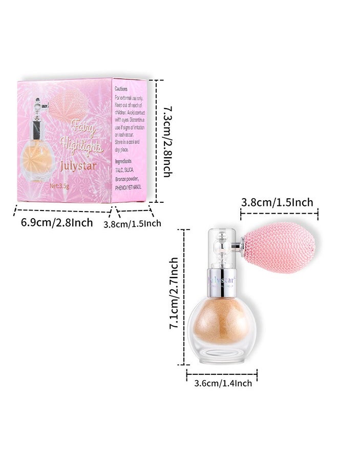 Julystar - Fairy Highlight , Facial Contouring Fine Shimmering Liquid Highlighter, Long-Lasting Sweatproof Stage Makeup Glitter Highlighter Powder Body Spray - #04 - Image 1