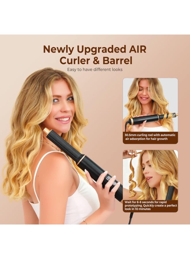 0TO1 TECH Blow Dryer Brush, 5 in 1 Upgrade Hair Dryer Brush Air Curler Air Curling Wrap Styler, Detachable Hot Air Brush Negative Ion Curling Brush Iron, Hair Styling Tools for Drying Curling Straightening - Image 2