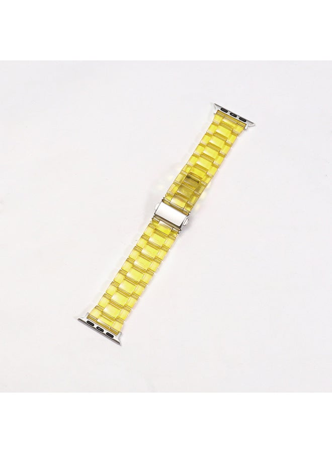 YLZ For Smart Watch Strap Straight Apple Ultra Candy Color Acrylic Transparent Rainbow Strap - Image 1