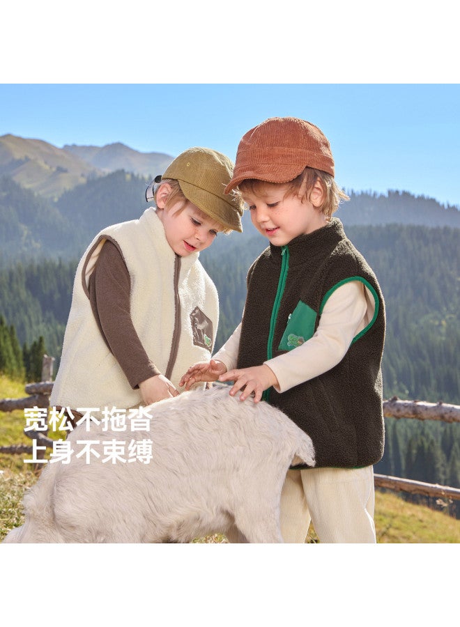 Boys' Vest Autumn Winter Style Baby Lamb Fleece Sleeveless Vest Fleece Lined Thickened Autumn Clothing 2025 New Girls' - Image 4