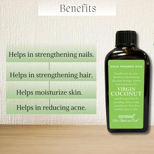 NYASSA 100% Pure & Natural Cold Pressed Coconut Oil 100ml | For Cooking, Skin, Hair & Baby Care | Undiluted Coconut Oil for Strong Hair, Scalp Nourishment & Deep Hydration - Image 3