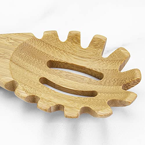 Totally Bamboo 14" Spaghetti Spoon – Natural Bamboo Pasta Server with Teeth | Eco-Friendly, Nonstick Safe, Durable Kitchen Utensil - Image 3