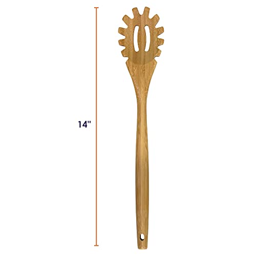 Totally Bamboo 14" Spaghetti Spoon – Natural Bamboo Pasta Server with Teeth | Eco-Friendly, Nonstick Safe, Durable Kitchen Utensil - Image 5