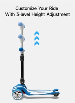 AL-WAHA AL-ZHABIA 3-Wheel Safe Kick Scooter for Kids 3-12 Years | Adjustable Height Foldable | LED Light-Up PU Wheels | 110 Lbs Capacity | Shock Absorption & Lean Steering | Boys & Girls  - Image 5