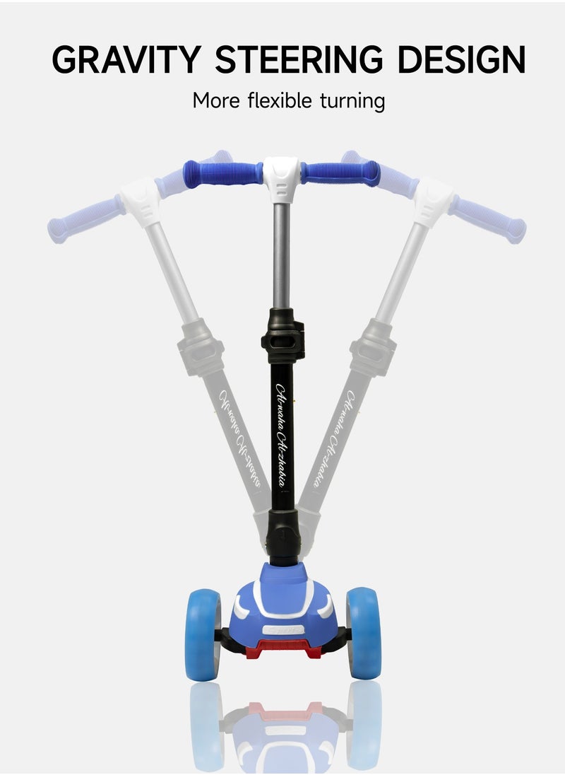 AL-WAHA AL-ZHABIA - 3-Wheel Safe Kick Scooter for Kids 3-12 Years | Adjustable Height Foldable | LED Light-Up PU Wheels | 110 Lbs Capacity | Shock Absorption & Lean Steering | Boys & Girls - Image 1