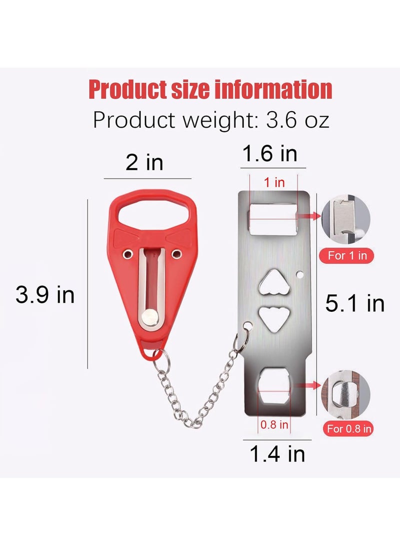 HW Portable Travel Door Lock, No Drilling Required, Quick Installation, Lightweight and Portable, Perfect for Hotel Rooms, Apartments, Ideal Gift for Travelers, Women, Renters(1 Red) - Image 5
