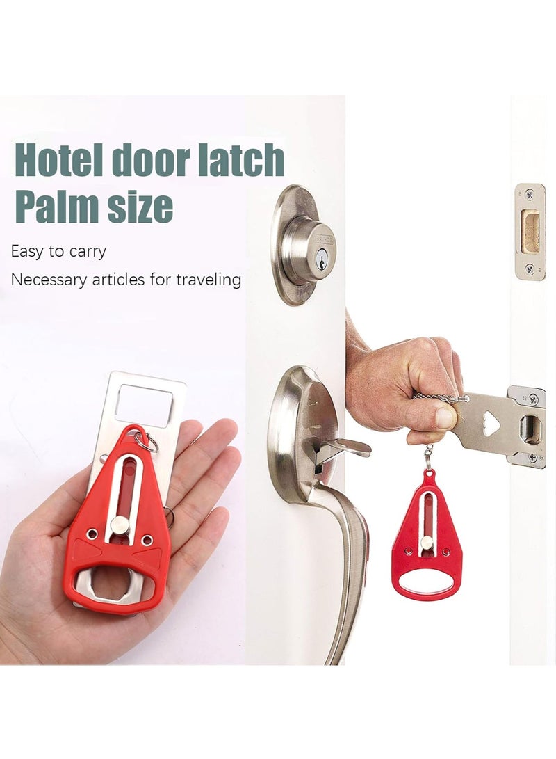 HW Portable Travel Door Lock, No Drilling Required, Quick Installation, Lightweight and Portable, Perfect for Hotel Rooms, Apartments, Ideal Gift for Travelers, Women, Renters(1 Red) - Image 2