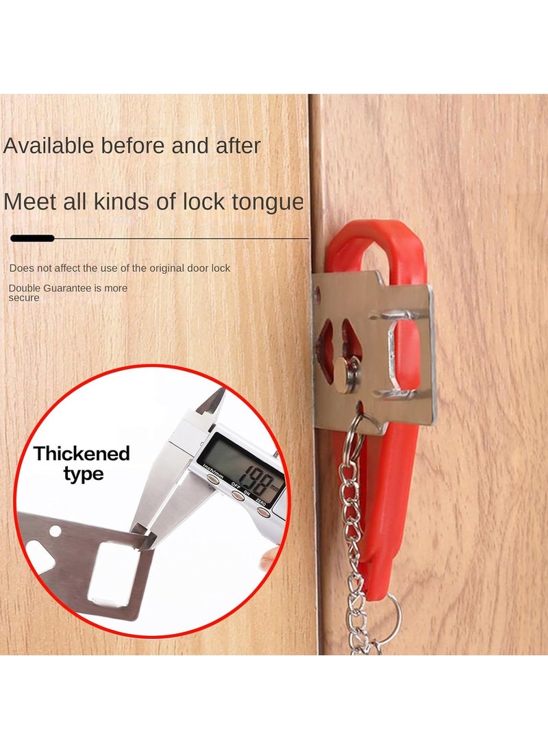 HW Portable Travel Door Lock, No Drilling Required, Quick Installation, Lightweight and Portable, Perfect for Hotel Rooms, Apartments, Ideal Gift for Travelers, Women, Renters(1 Red) - Image 4