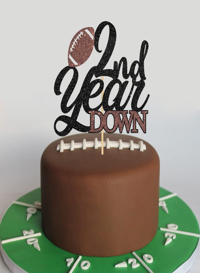 Helewilk 2nd Year Down Cake Topper, Football Cake Decor for Boys Girls 2nd Birthday/Baby Shower Party Decoration, Sports Theme Two Years Birthday Party Cake Decor, Football Birthday Party Supplies - Image 4