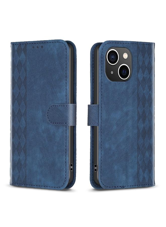 Zaboon Case For iPhone 13 Plaid Embossed Leather Phone Case - Image 1