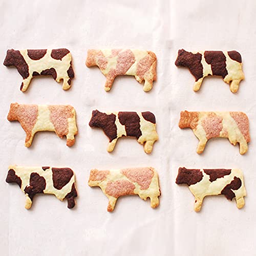 TOSPARTY 10 PCS Farm Cookie Cutter Set with Recipe Booklet Rooster Cow Pig Lamb Horse Barn and Tractor Cow Face Milk Bottle Bull head - Image 5