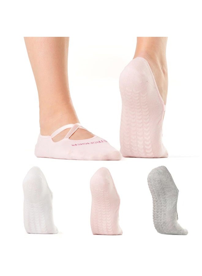 Balanced Yoga Stuff 3 Packs Non-Grip Yoga & Pilates Socks - Image 1