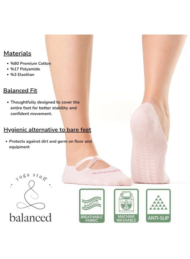 Balanced Yoga Stuff 3 Packs Non-Grip Yoga & Pilates Socks - Image 4
