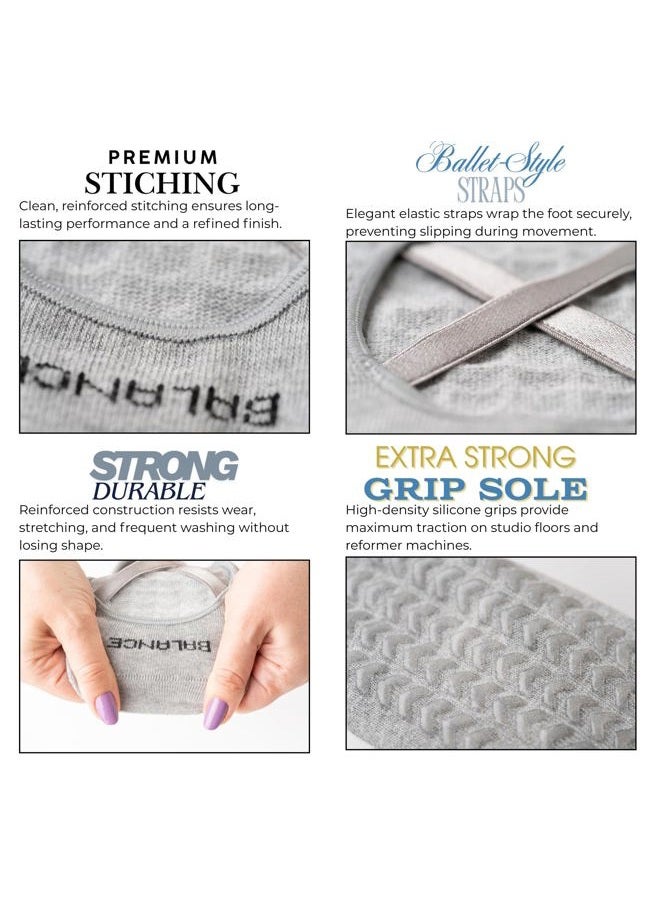 Balanced Yoga Stuff 3 Packs Non-Grip Yoga & Pilates Socks - Image 5