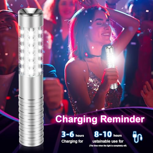 Czgor Bottle Service Light 6 Pack, Rechargeable LED Strobe Baton Lights, Reusable LED Champagne Bottle Handheld Lighting Topper for Bar Nightclub Concert Event Outdoor - Image 5