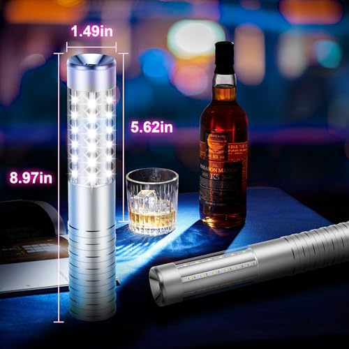 Czgor Bottle Service Light 6 Pack, Rechargeable LED Strobe Baton Lights, Reusable LED Champagne Bottle Handheld Lighting Topper for Bar Nightclub Concert Event Outdoor - Image 4