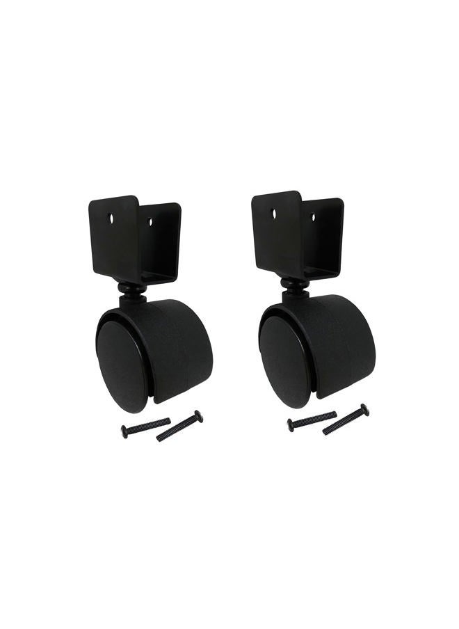 Shepherd Hardware - 9420 1-5/8-Inch Office Chair Caster, Twin Wheel, 11/16-Inch U-Bracket, 40-lb Load Capacity, 2-Pack , Black - Image 1
