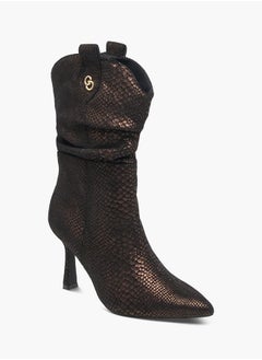 Celeste Women's Textured High Shaft Boots with Zip Closure  - Image 1