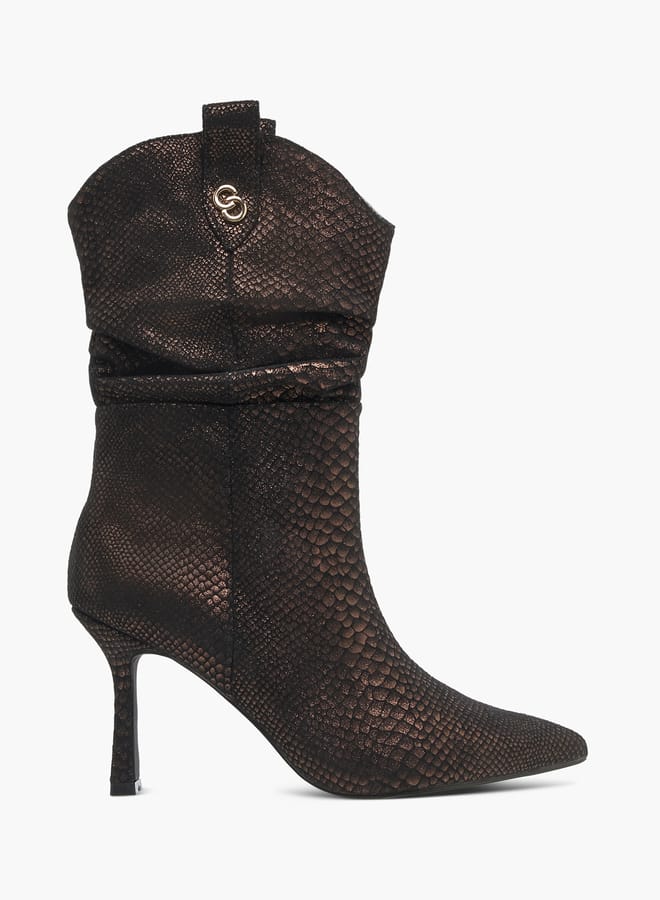 Celeste Women's Textured High Shaft Boots with Zip Closure  - Image 3