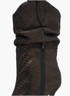 Celeste Women's Textured High Shaft Boots with Zip Closure  - Image 5