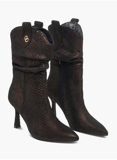 Celeste Women's Textured High Shaft Boots with Zip Closure  - Image 2