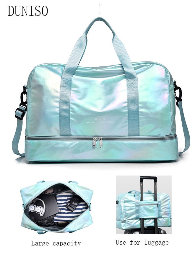 DUNISO Sports Gym Bag with Wet Pocket & Shoes Compartment Weekender Overnight HandBag for Travel Gym Yoga Travel Duffel Bag for Men and Women Lightweight  - Image 2