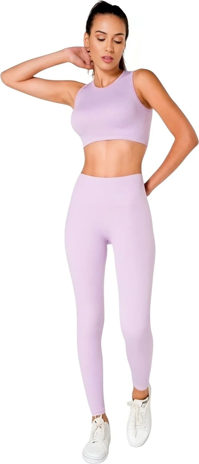 تيزجيلسين Women's Seamless Fitness Yoga Pilates Sports Bustier Tights Set