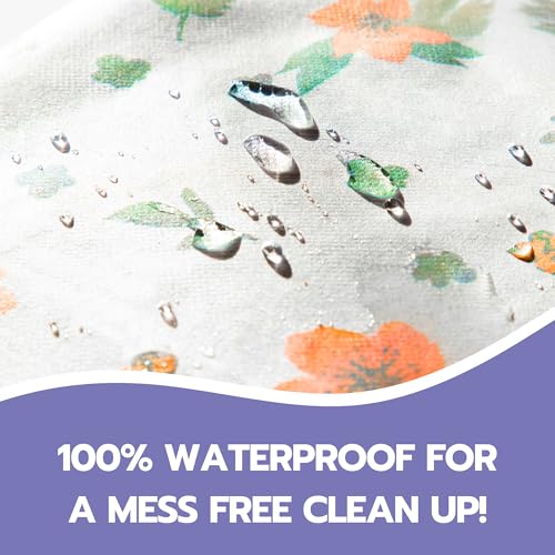 Eli with Love 30 Pack Disposable Splat Mats by Eli with Love - Extra Large 49"x49" 100% Waterproof Baby Splat Mat for Under High Chair - Plastic Mat Liner for Floor - Protect from Spills (Floral, 30 Pack) - Image 4