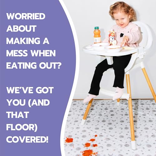 Eli with Love 30 Pack Disposable Splat Mats by Eli with Love - Extra Large 49"x49" 100% Waterproof Baby Splat Mat for Under High Chair - Plastic Mat Liner for Floor - Protect from Spills (Floral, 30 Pack) - Image 2