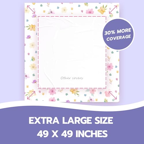 Eli with Love 30 Pack Disposable Splat Mats by Eli with Love - Extra Large 49"x49" 100% Waterproof Baby Splat Mat for Under High Chair - Plastic Mat Liner for Floor - Protect from Spills (Floral, 30 Pack) - Image 5