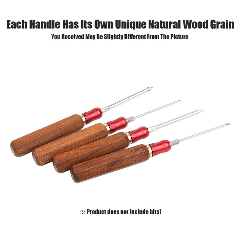 TOOLCOOL Wooden Quick Change Screwdriver Handle Magnetic 1/4 Bit Driver Handle Quick Release Bit Holder - Image 5