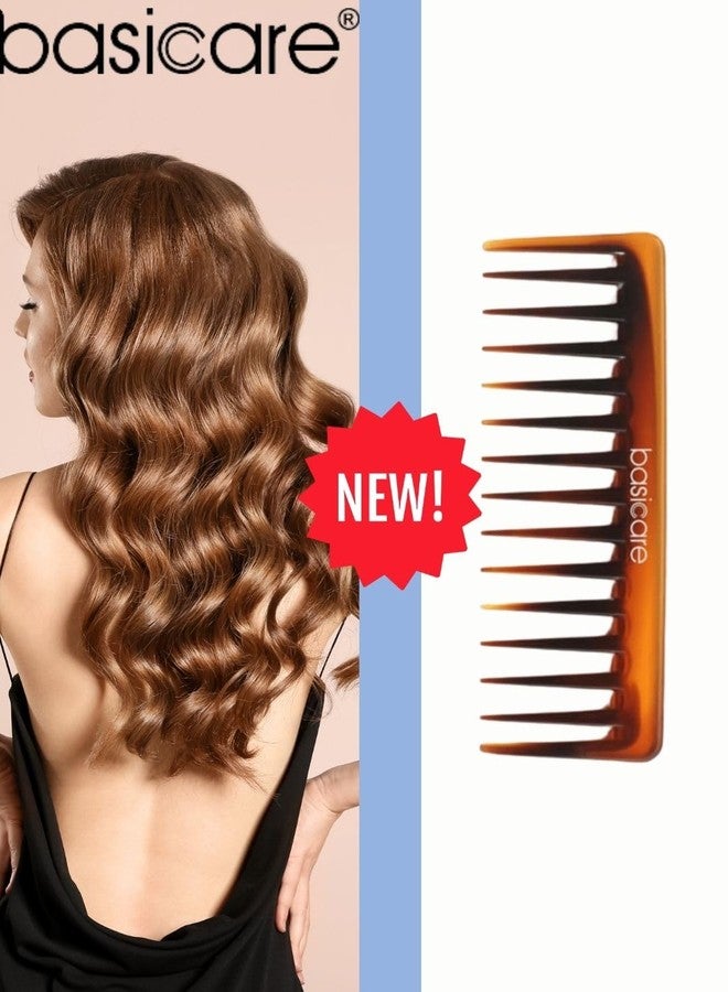 Basicare Set Of 2 Wide Teeth Wet Care Detailing Hair Comb (Brown12, 2pcs) - Image 2