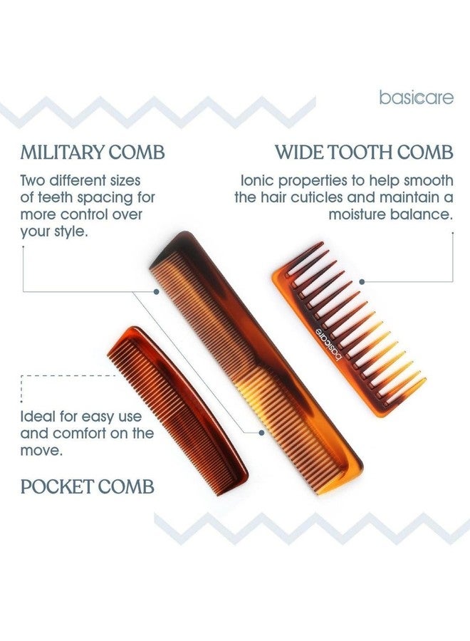 Basicare Set Of 2 Wide Teeth Wet Care Detailing Hair Comb (Brown12, 2pcs) - Image 3